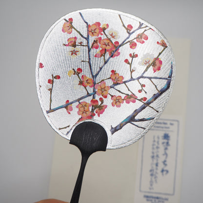 Tarjeta de felicitación pequeña del ventilador Uchiwa -Ciruelo