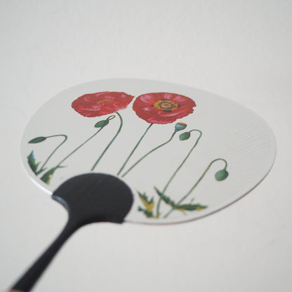 Petite carte de vœux pour fan d'Uchiwa - Coquelicot 