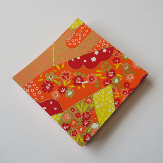 Pack of 100 Sheets 7x7cm Yuzen Washi Origami Paper HZ-355 - Mirage Orange