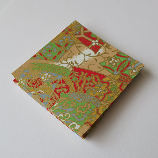 Pack of 100 Sheets 7x7cm Yuzen Washi Origami Paper HZ-378 - Decorative Fabrics