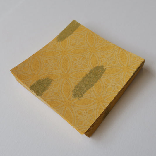Paquet de 100 feuilles de papier origami Yuzen Washi 7x7 cm HZ-451 - Shippou Circle Shade Orange