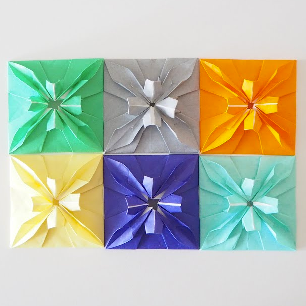 origami flower tile tutorial video
