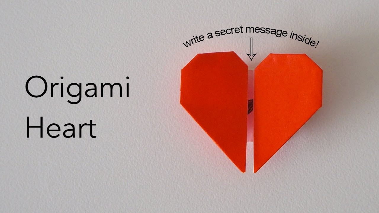Load video: Origami Heart Tutorial with Secret Message inside - Valentine&#39;s Day Craft