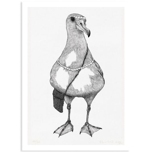 Animal Series Floating Zoo Art Print No.05 - Albatross Carries The Package - Print - Lavender Home London