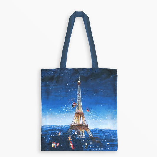 Tote Bag - Eiffel Tower at Night by Marie-Anne Foucart - Tote Bags - Lavender Home London