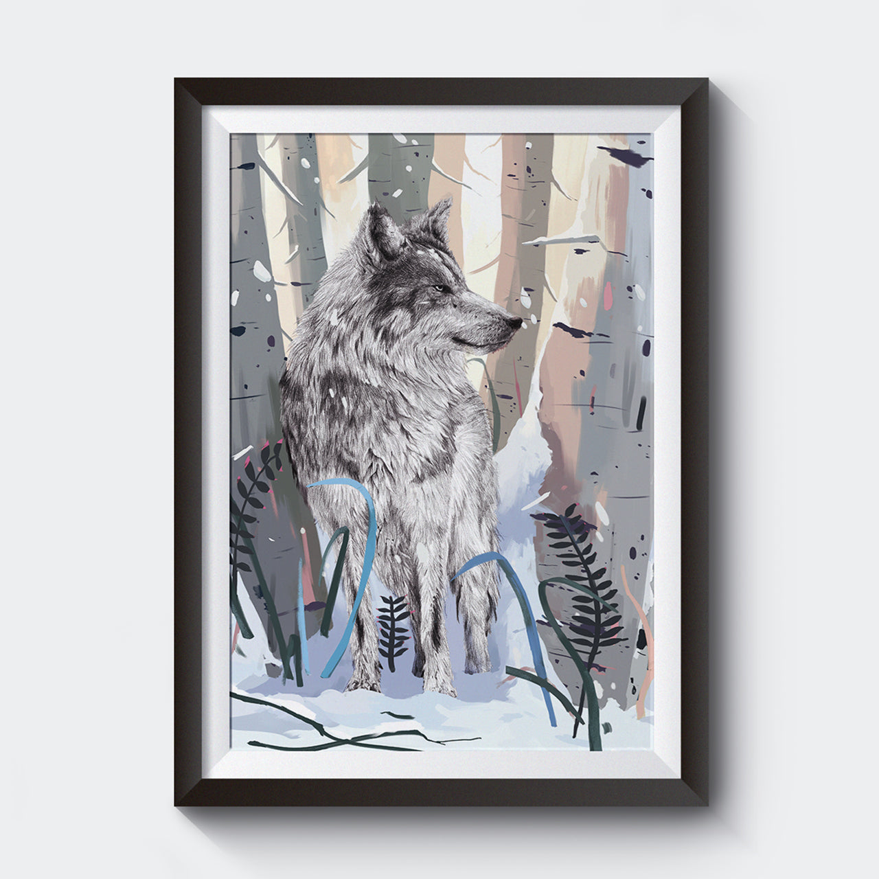 Endangered Animal Collection - Grey Wolf Art Print - Print - Lavender Home London
