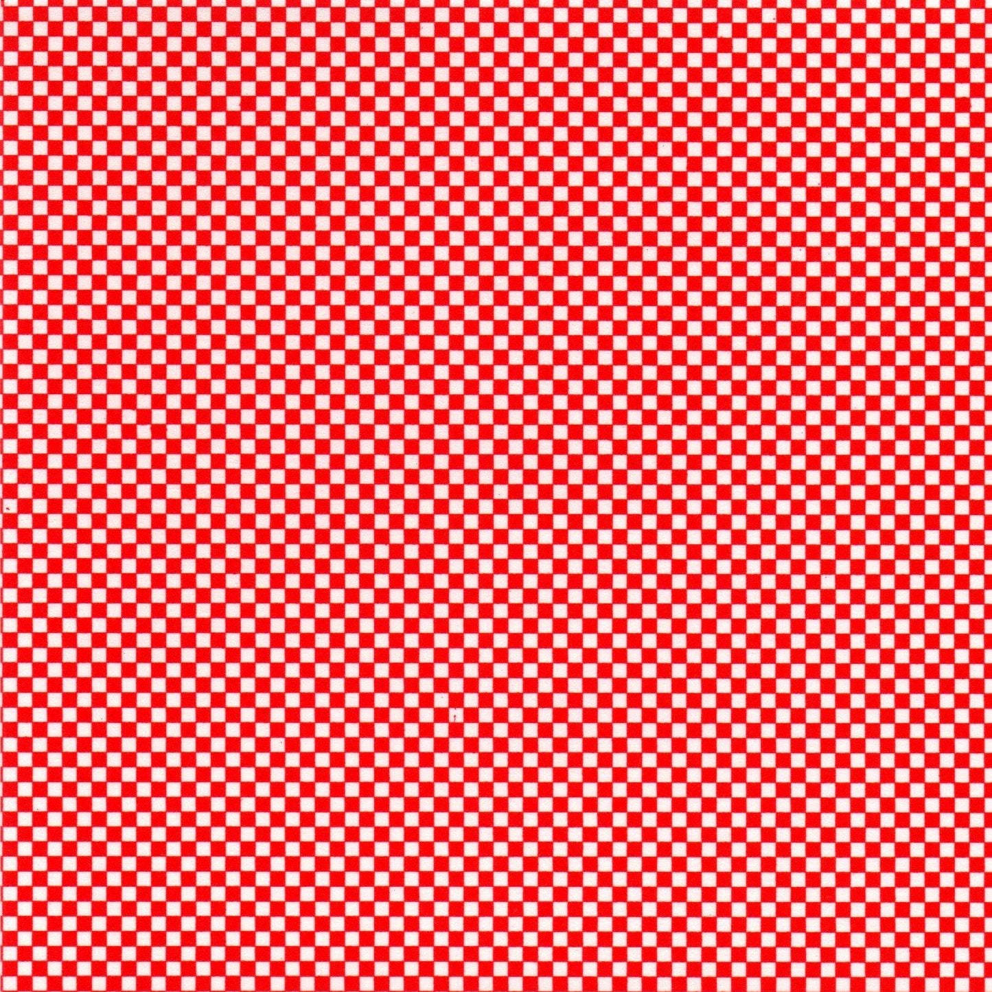 Pack of 20 Sheets 14x14cm Yuzen Washi Origami Paper HZ-050 - Red Checkerboard - washi paper - Lavender Home London