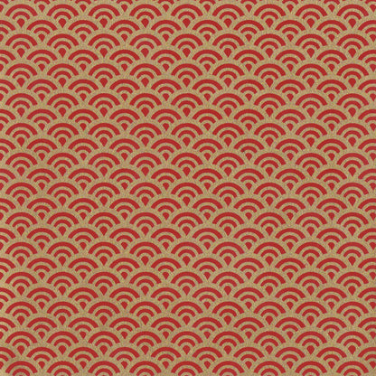 Pack of 20 Sheets 14x14cm Yuzen Washi Origami Paper HZ-055 - Sea Waves Red Gold - washi paper - Lavender Home London