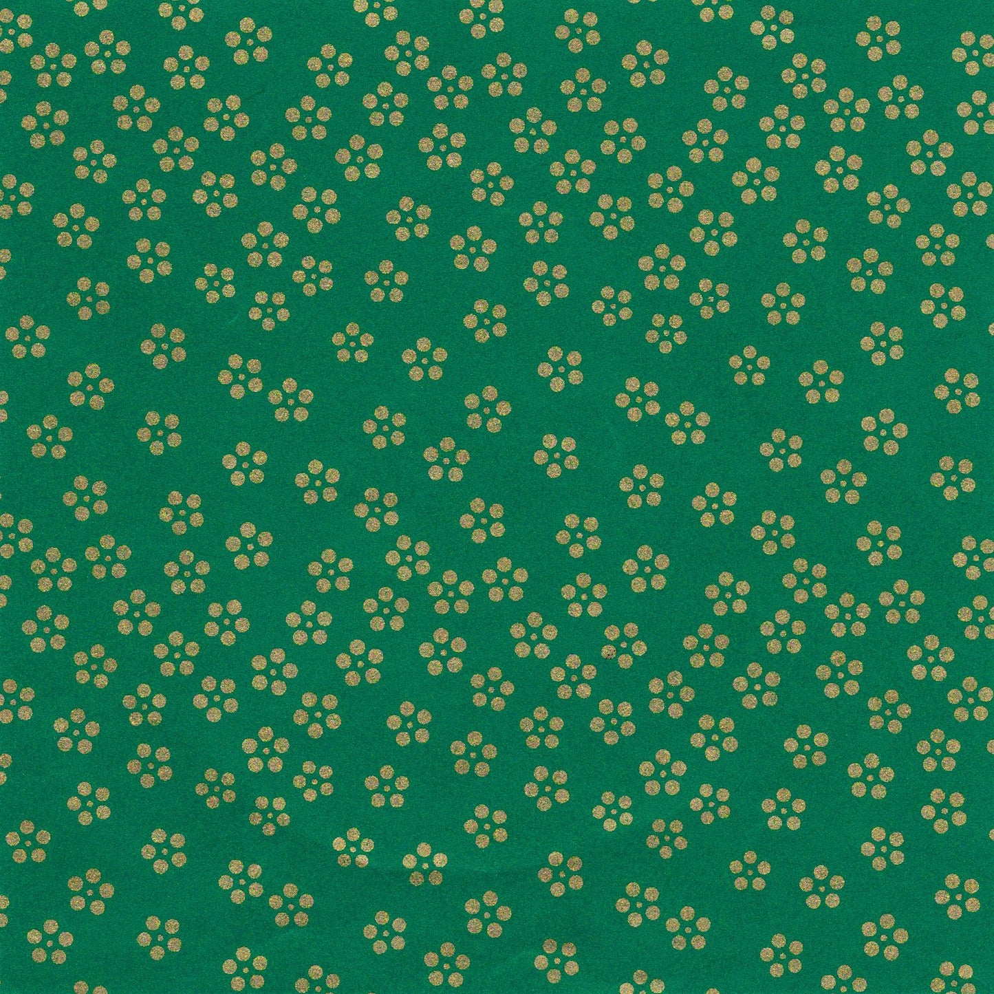 Pack of 20 Sheets 14x14cm Yuzen Washi Origami Paper HZ-057 - Gold Small Plum Flowers Green - washi paper - Lavender Home London
