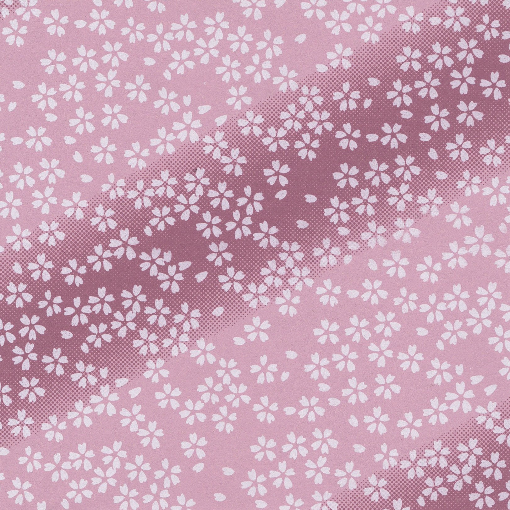 Pack of 20 Sheets 14x14cm Yuzen Washi Origami Paper HZ-068 - Small Cherry Blossom Purple Gradation - washi paper - Lavender Home London