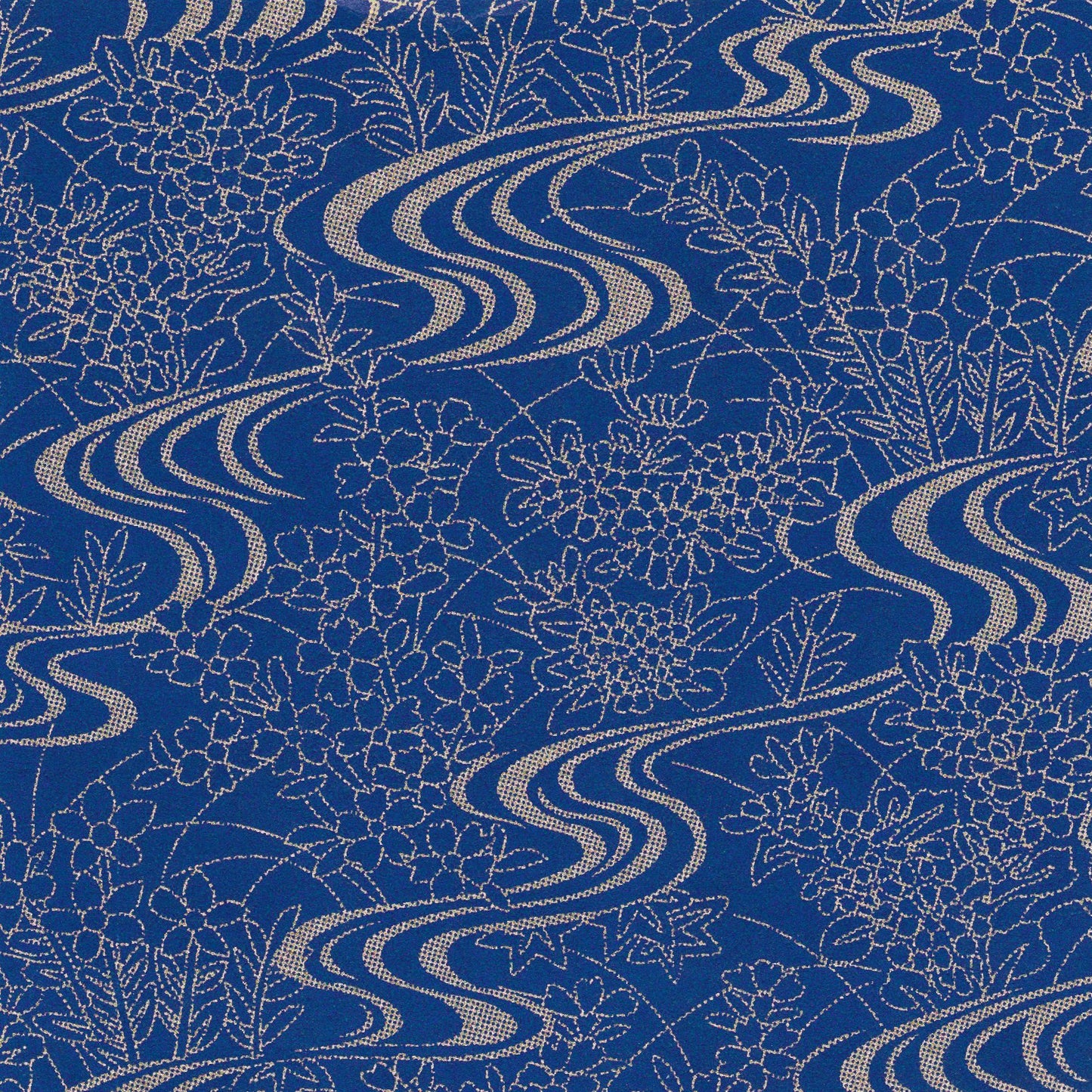 Pack of 20 Sheets 14x14cm Yuzen Washi Origami Paper HZ-086 - Sapphire Flowing Water Garden - washi paper - Lavender Home London
