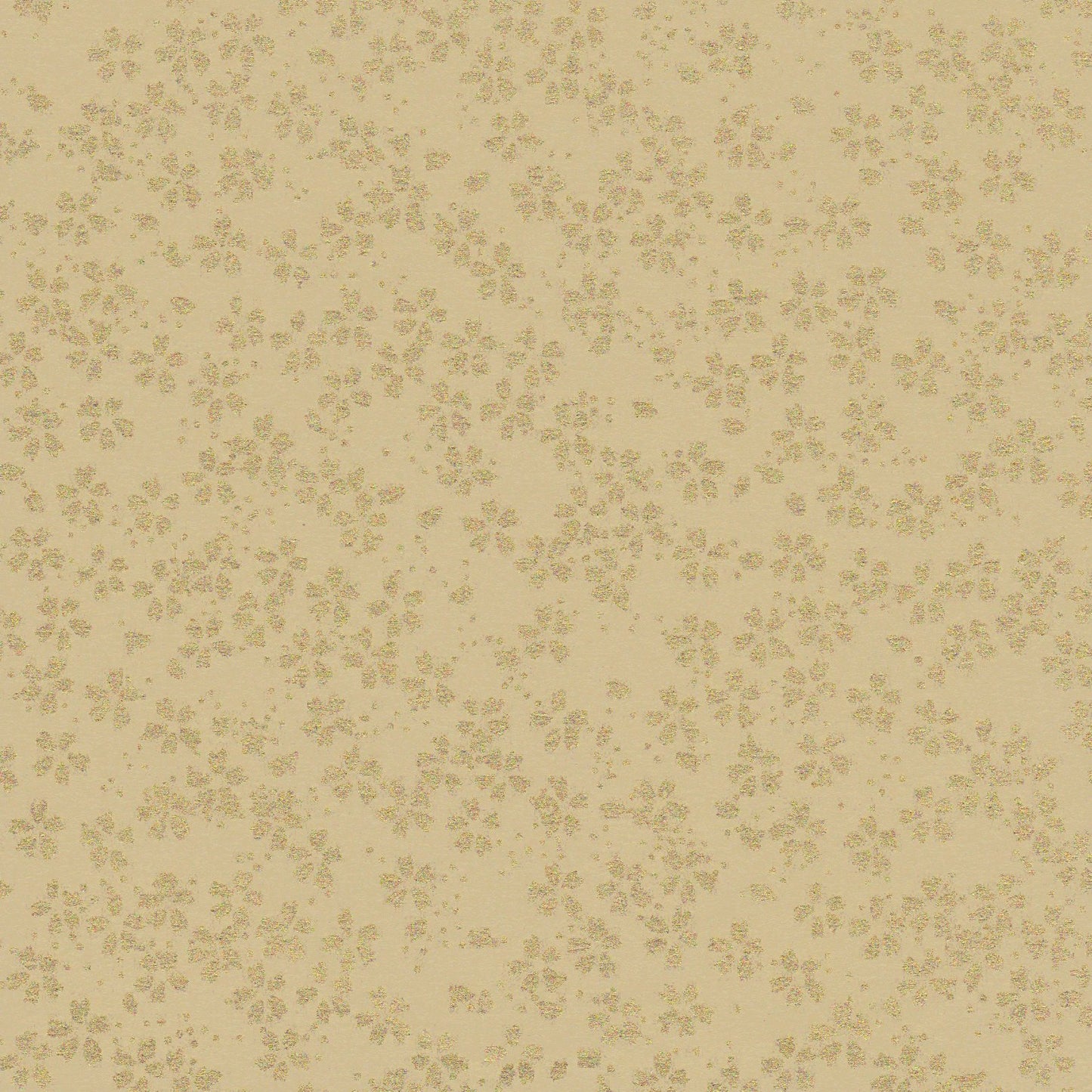 Pack of 20 Sheets 14x14cm Yuzen Washi Origami Paper HZ-092 - Small Gold Cherry Blossom - washi paper - Lavender Home London
