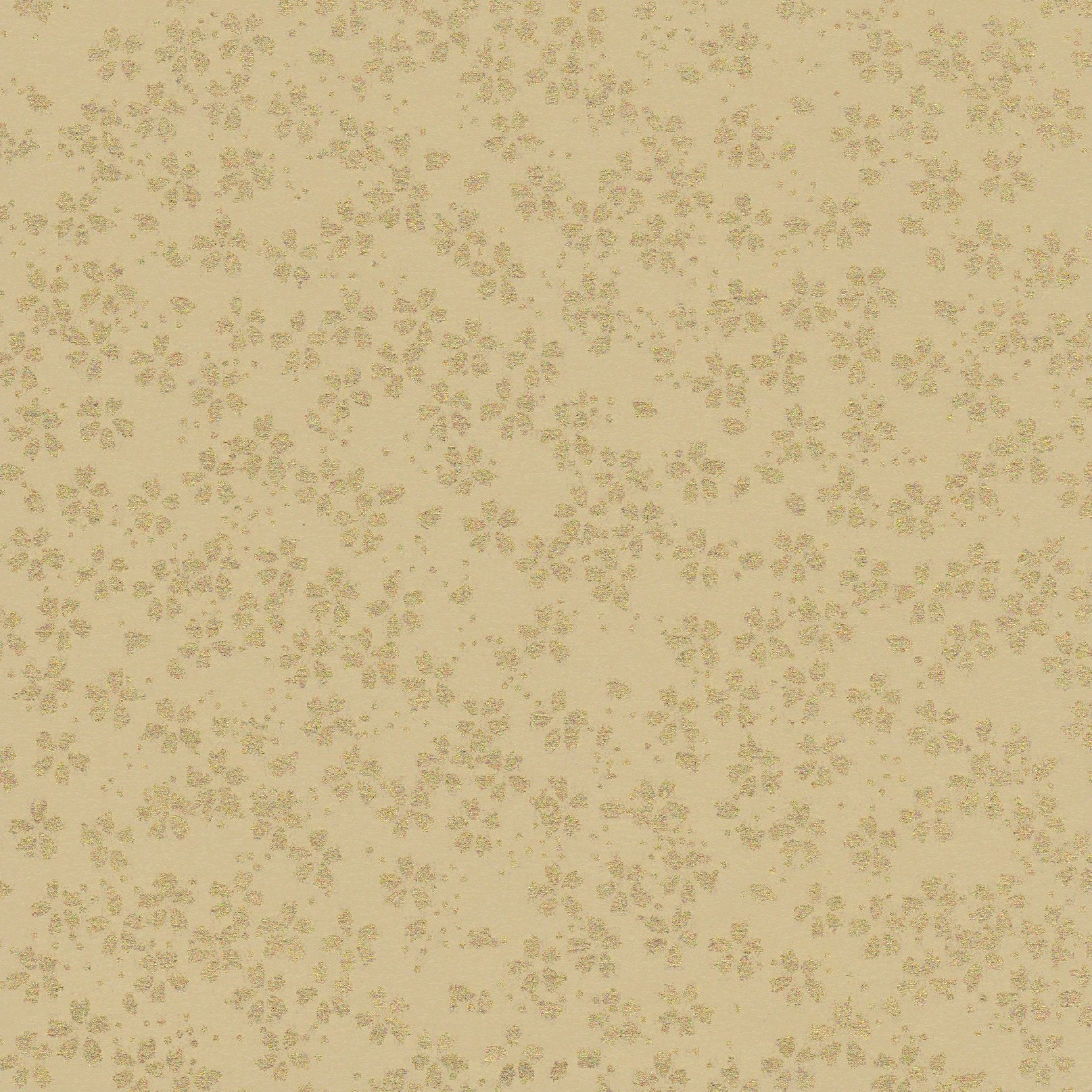 Pack of 20 Sheets 14x14cm Yuzen Washi Origami Paper HZ-092 - Small Gold Cherry Blossom - washi paper - Lavender Home London