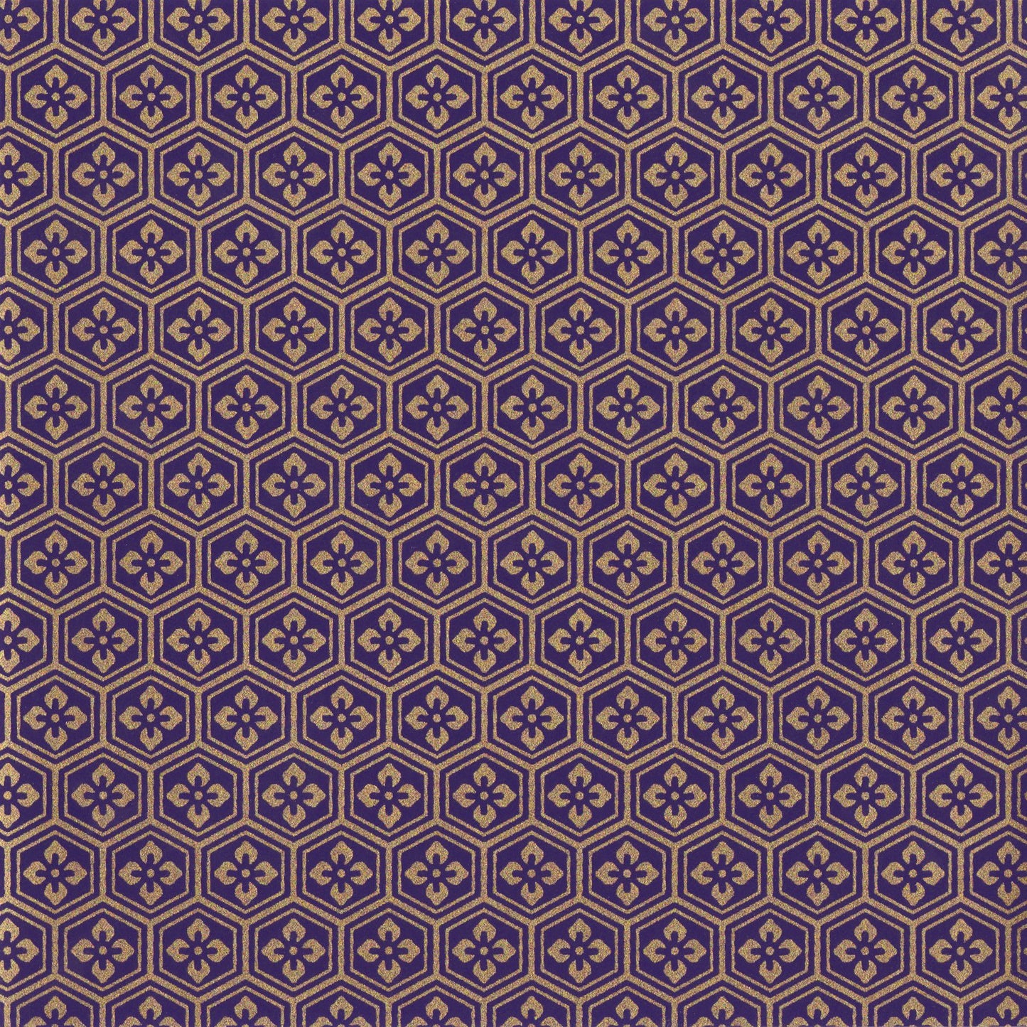 Pack of 20 Sheets 14x14cm Yuzen Washi Origami Paper HZ-106 - Purple Gold Tortoiseshell Diamond Flower - washi paper - Lavender Home London