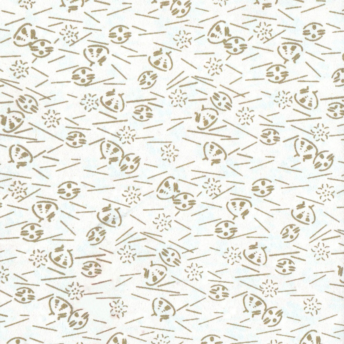 Pack of 20 Sheets 14x14cm Yuzen Washi Origami Paper HZ-107 - Gold Shells White - washi paper - Lavender Home London