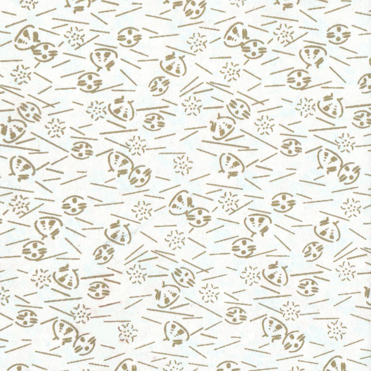 Pack of 20 Sheets 14x14cm Yuzen Washi Origami Paper HZ-107 - Gold Shells White - washi paper - Lavender Home London