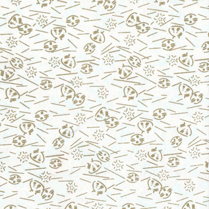 Pack of 20 Sheets 14x14cm Yuzen Washi Origami Paper HZ-107 - Gold Shells White - washi paper - Lavender Home London