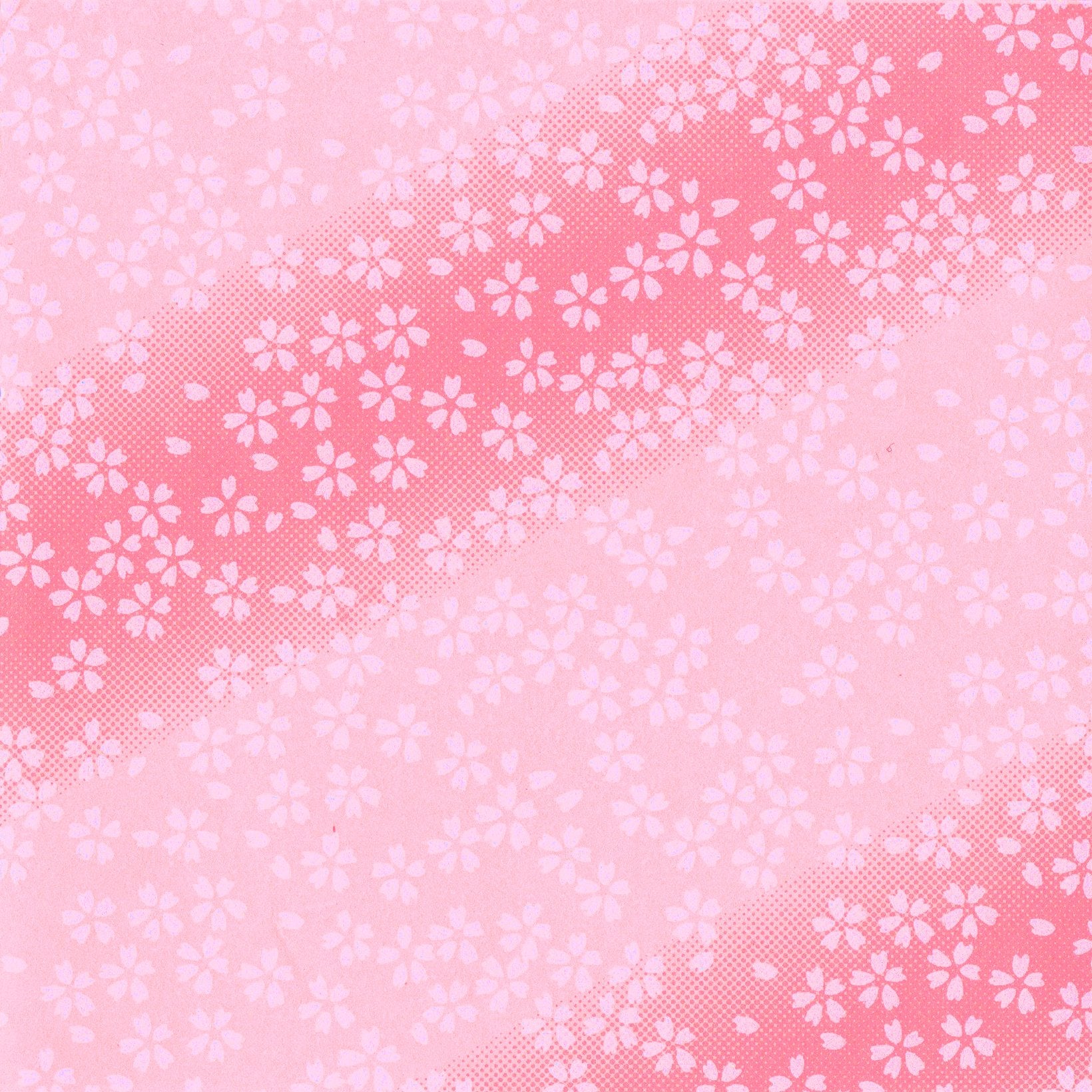 Pack of 20 Sheets 14x14cm Yuzen Washi Origami Paper HZ-121 - Small Cherry Blossom Pink Gradation - washi paper - Lavender Home London