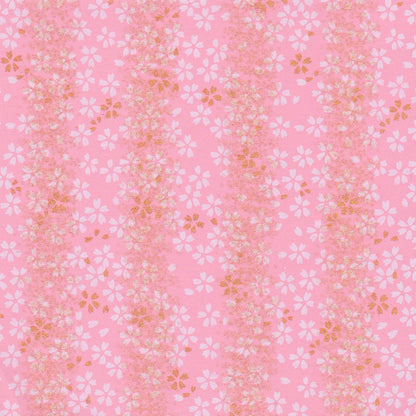 Pack of 20 Sheets 14x14cm Yuzen Washi Origami Paper HZ-128 - Cherry Blossom Pink - washi paper - Lavender Home London