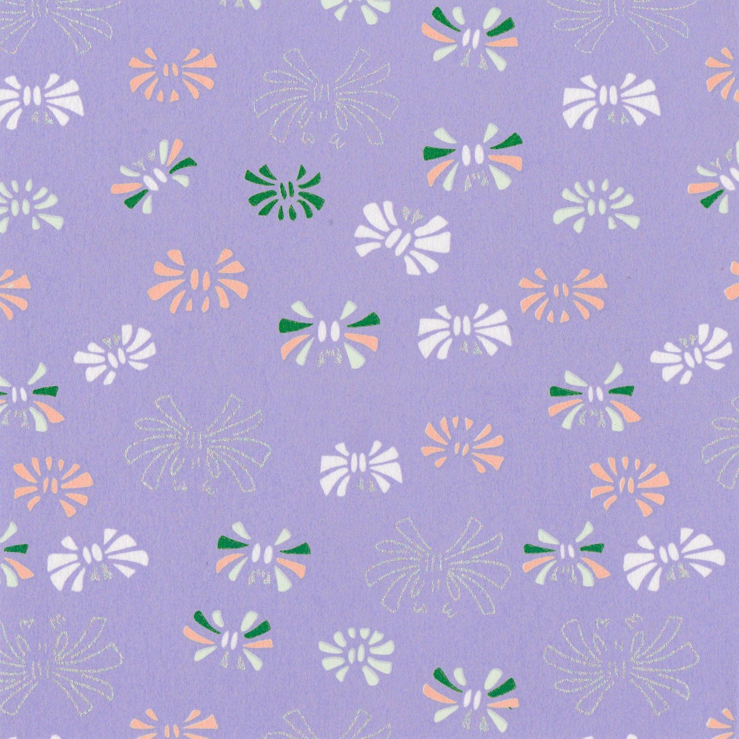 Pack of 20 Sheets 14x14cm Yuzen Washi Origami Paper HZ-173 - Ribbons Lavender - washi paper - Lavender Home London