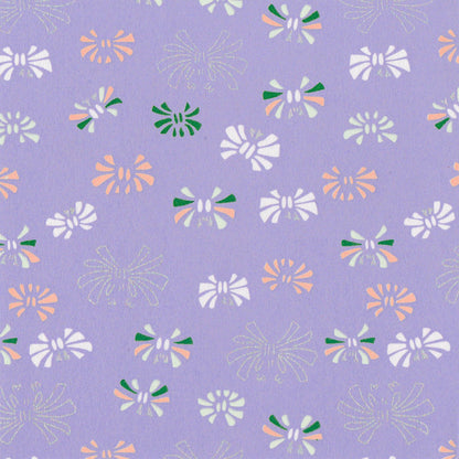 Pack of 20 Sheets 14x14cm Yuzen Washi Origami Paper HZ-173 - Ribbons Lavender - washi paper - Lavender Home London