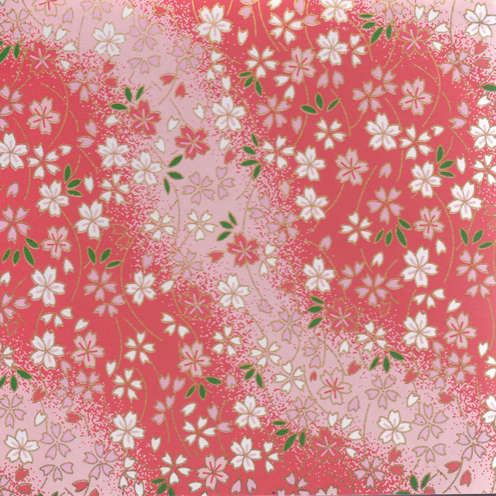 Yuzen Washi Wrapping Paper HZ-230 - Small Cherry Blossom Pink Gradation - washi paper - Lavender Home London