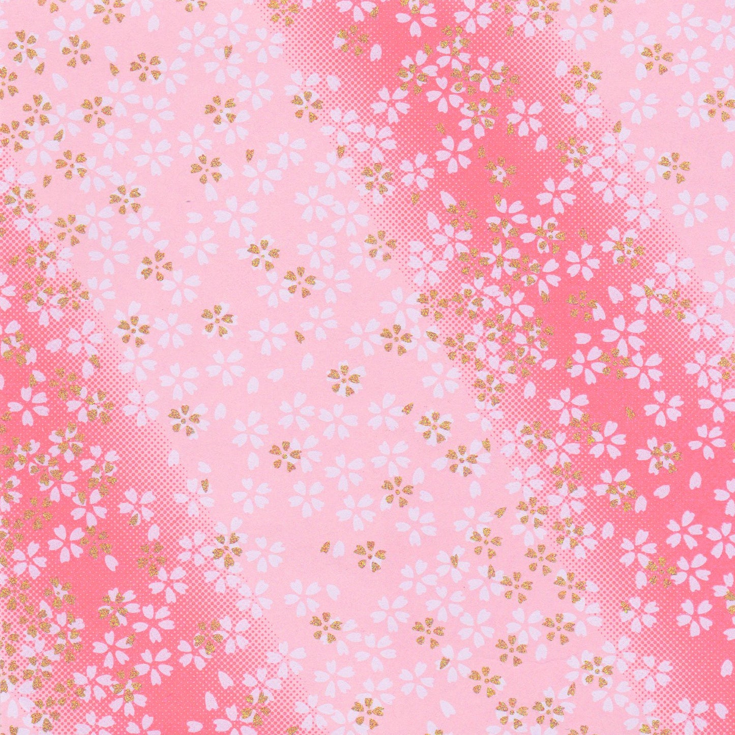 Pack of 20 Sheets 14x14cm Yuzen Washi Origami Paper HZ-240 - Small Cherry Blossom Pink Gradation - washi paper - Lavender Home London