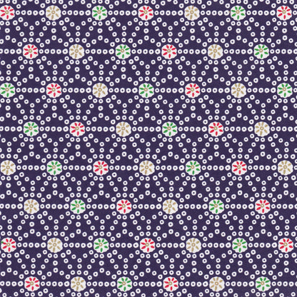 Pack of 20 Sheets 14x14cm Yuzen Washi Origami Paper HZ-277 - Dots Hemp Leaf Navy - washi paper - Lavender Home London