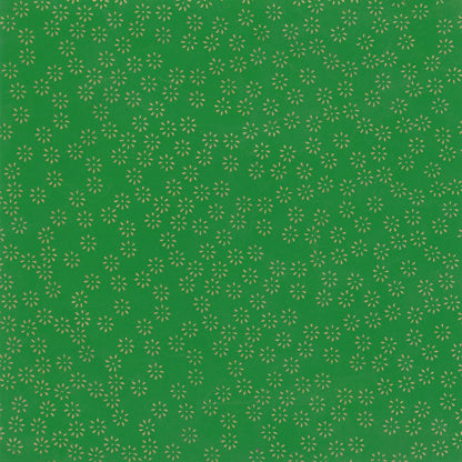 Pack of 20 Sheets 14x14cm Yuzen Washi Origami Paper HZ-288 - Small Chrysanthemum Green - washi paper - Lavender Home London