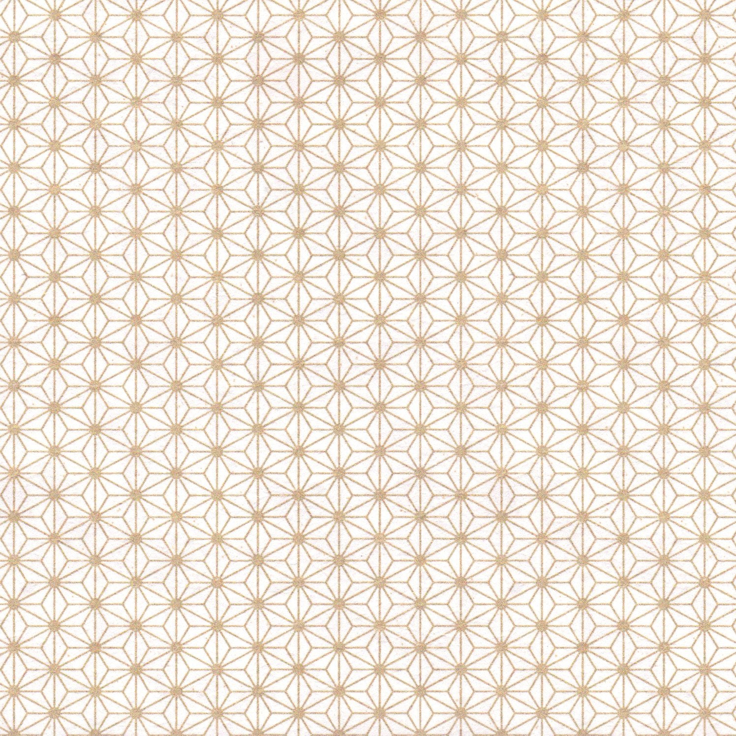 Pack of 20 Sheets 14x14cm Yuzen Washi Origami Paper HZ-298 - Gold Hemp Leaf (S) - washi paper - Lavender Home London