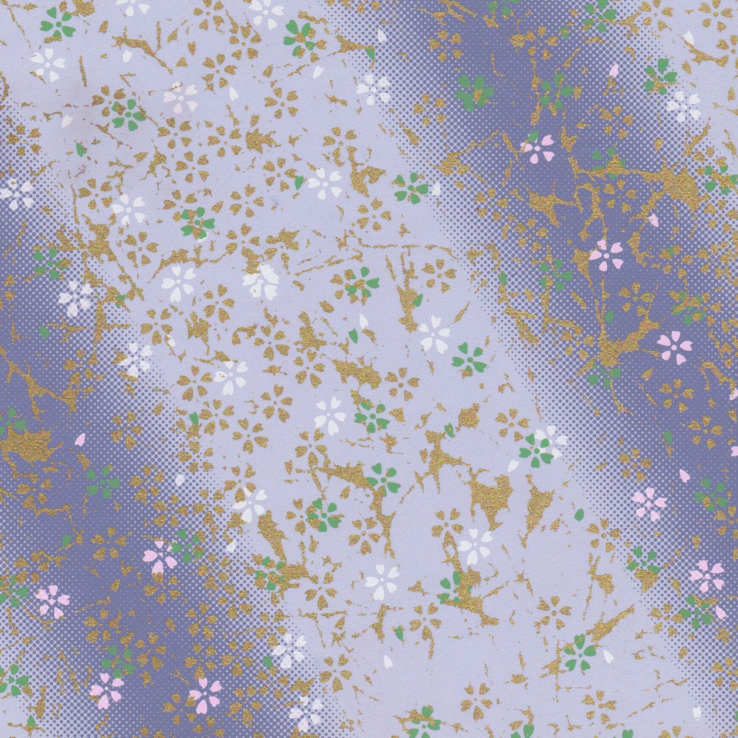 Pack of 20 Sheets 14x14cm Yuzen Washi Origami Paper HZ-306 - Small Cherry Blossom Purple Gradation - washi paper - Lavender Home London