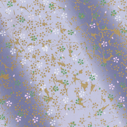 Pack of 20 Sheets 14x14cm Yuzen Washi Origami Paper HZ-306 - Small Cherry Blossom Purple Gradation - washi paper - Lavender Home London