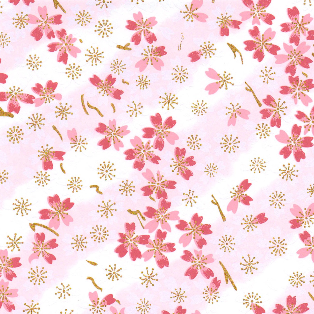Pack of 20 Sheets 14x14cm Yuzen Washi Origami Paper HZ-334 - Cutie Cherry Blossom Pink - washi paper - Lavender Home London