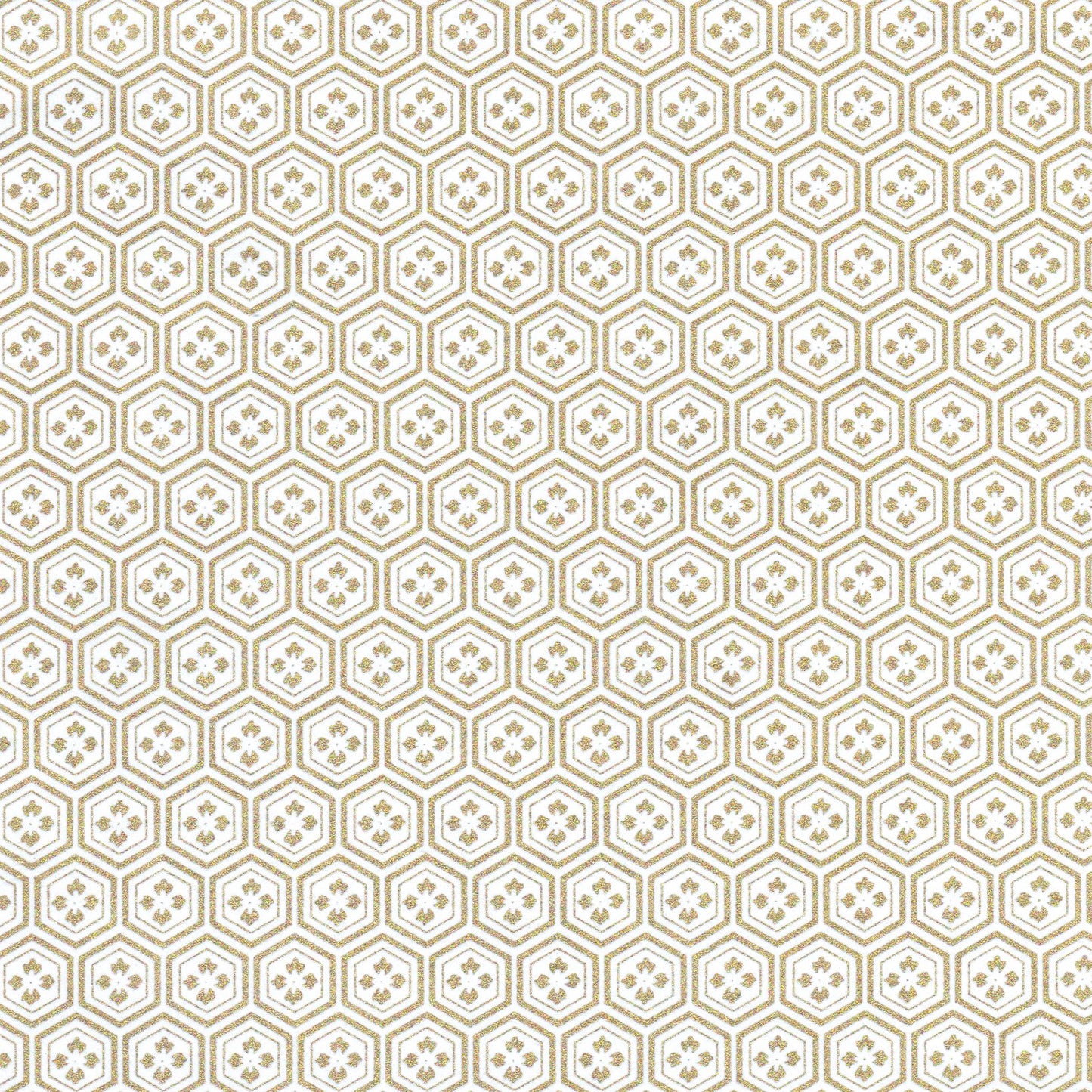 Pack of 20 Sheets 14x14cm Yuzen Washi Origami Paper HZ-375 - White Gold Tortoiseshell Diamond Flower - washi paper - Lavender Home London