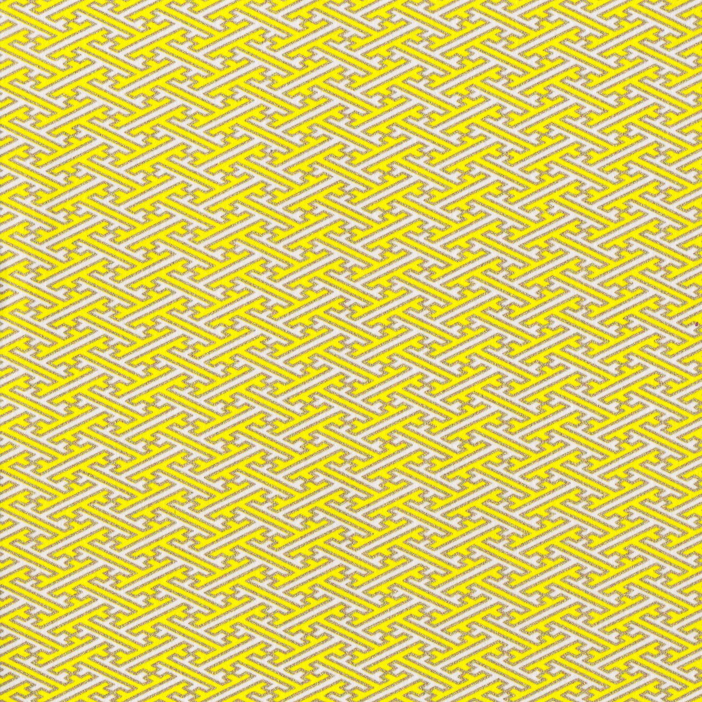 Yuzen Washi Wrapping Paper HZ-377 - Yellow & White Sayagata - washi paper - Lavender Home London
