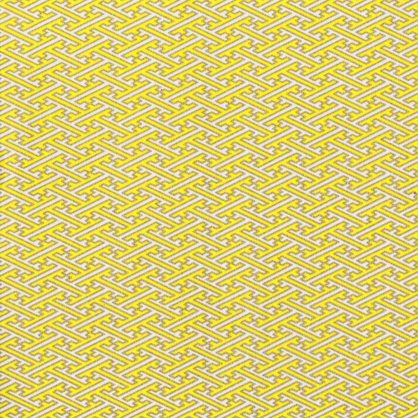 Pack of 20 Sheets 14x14cm Yuzen Washi Origami Paper HZ-377 - Yellow & White Sayagata - washi paper - Lavender Home London