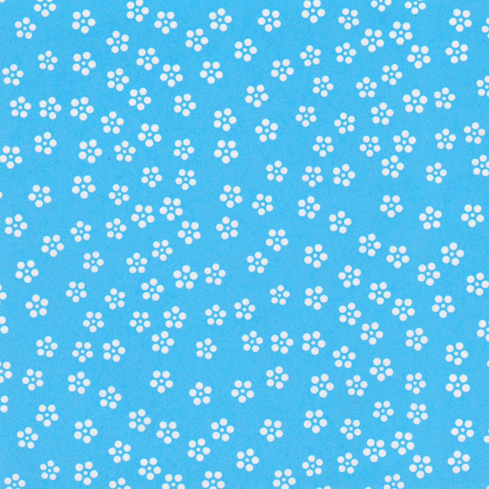 Pack of 20 Sheets 14x14cm Yuzen Washi Origami Paper HZ-384 - Small Plum Flowers Dodger Blue - washi paper - Lavender Home London