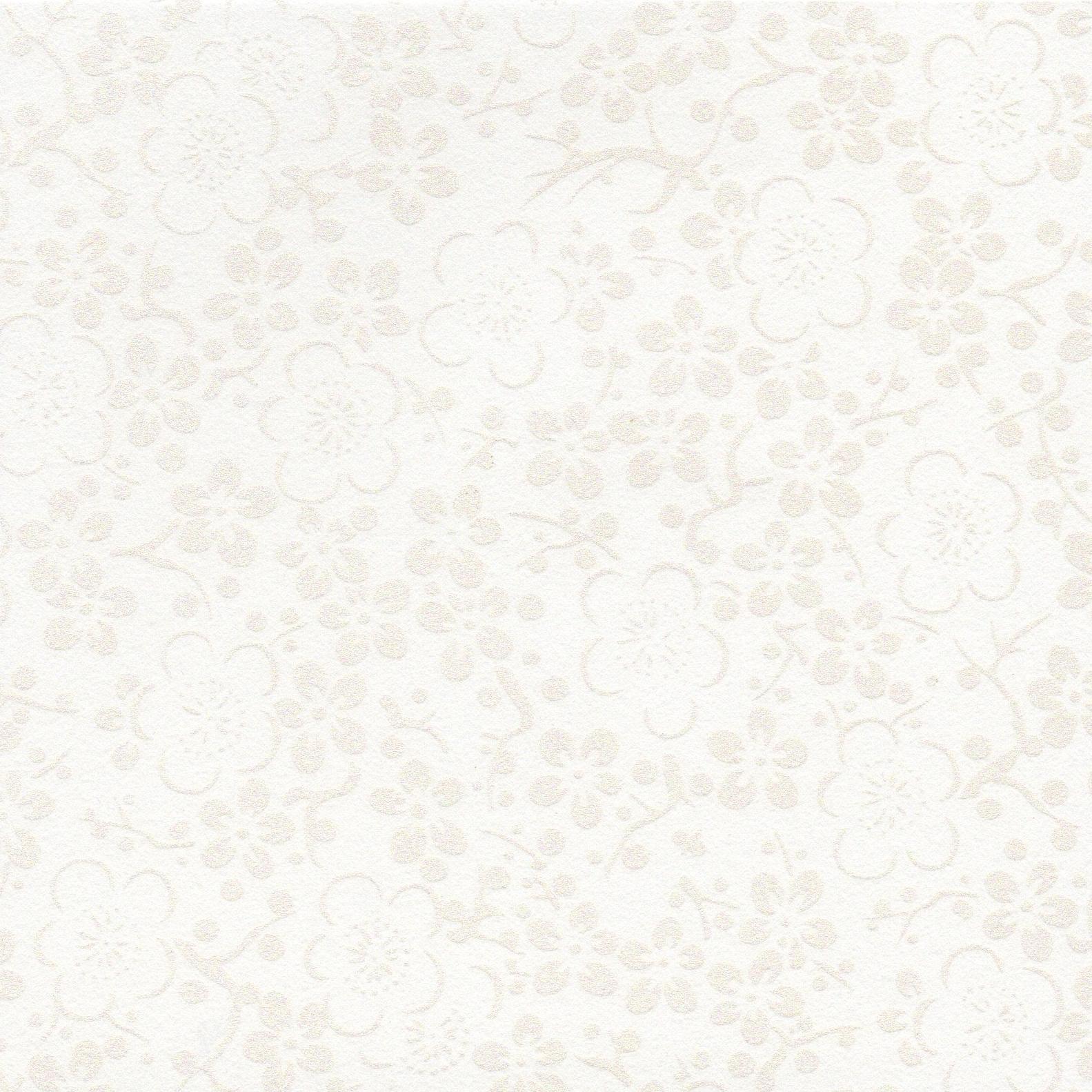 Pack of 20 Sheets 14x14cm Yuzen Washi Origami Paper HZ-389 - Silver White Cutie Lady Plum Flowers - washi paper - Lavender Home London