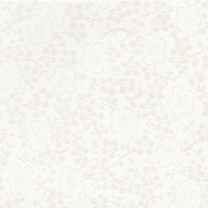 Pack of 20 Sheets 14x14cm Yuzen Washi Origami Paper HZ-389 - Silver White Cutie Lady Plum Flowers - washi paper - Lavender Home London