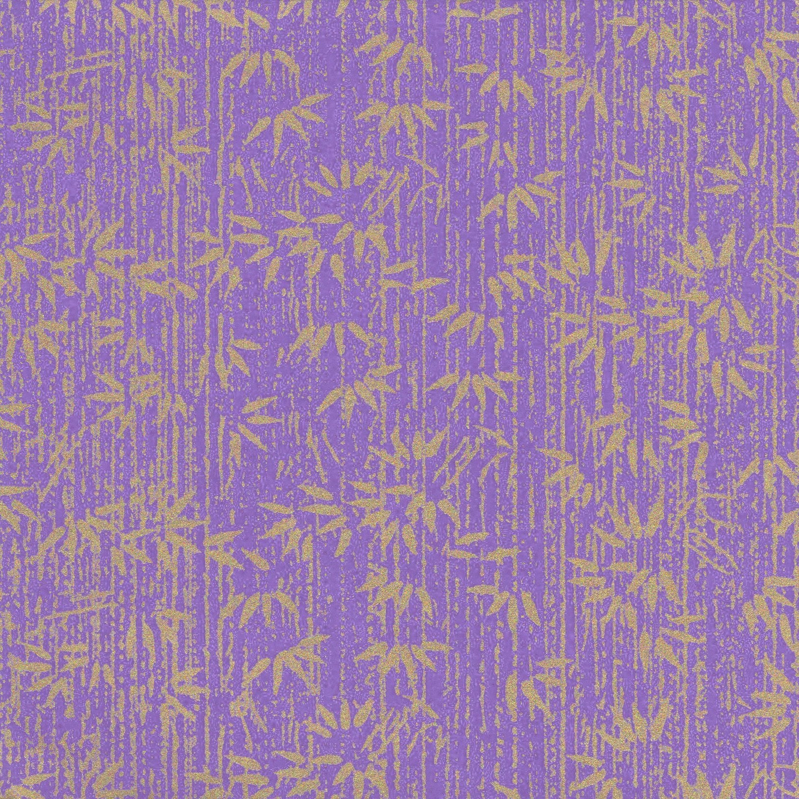 Pack of 20 Sheets 14x14cm Yuzen Washi Origami Paper HZ-438 - Gold Bamboo Iris Purple - washi paper - Lavender Home London