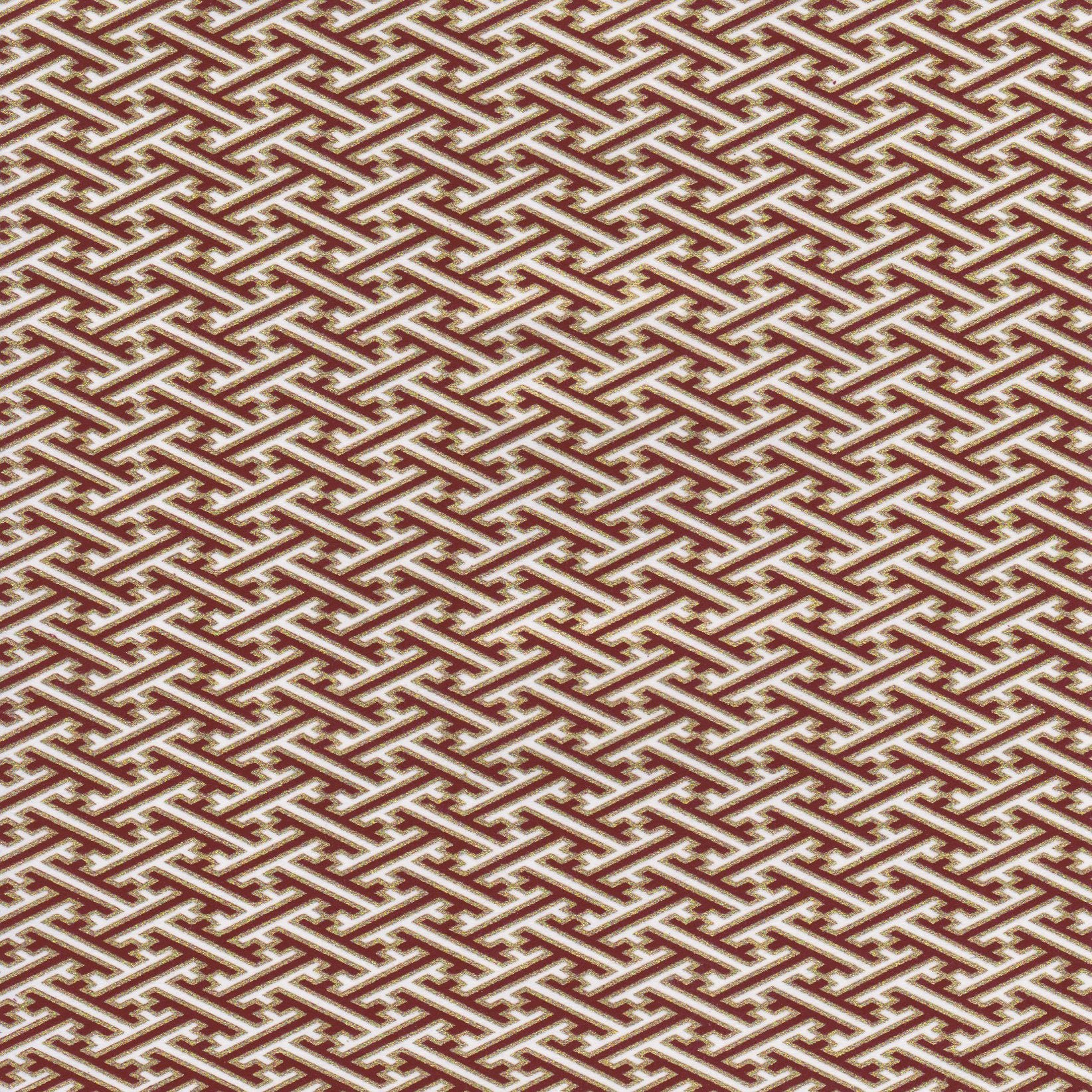 Pack of 20 Sheets 14x14cm Yuzen Washi Origami Paper HZ-510 - Brown & White Sayagata - washi paper - Lavender Home London