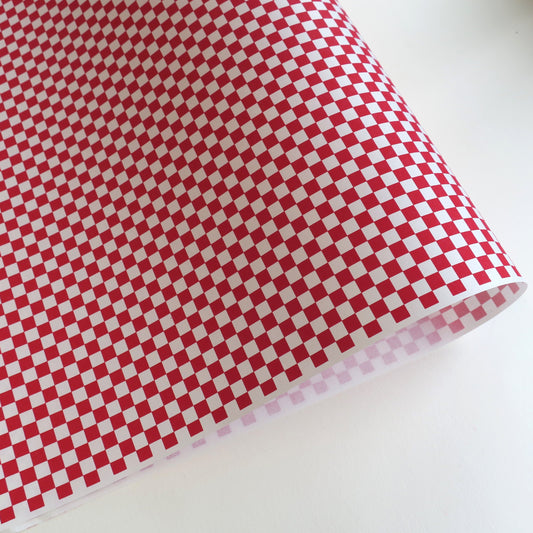 Yuzen Washi Wrapping Paper HZ-511 - Red & White Checkerboard - washi paper - Lavender Home London