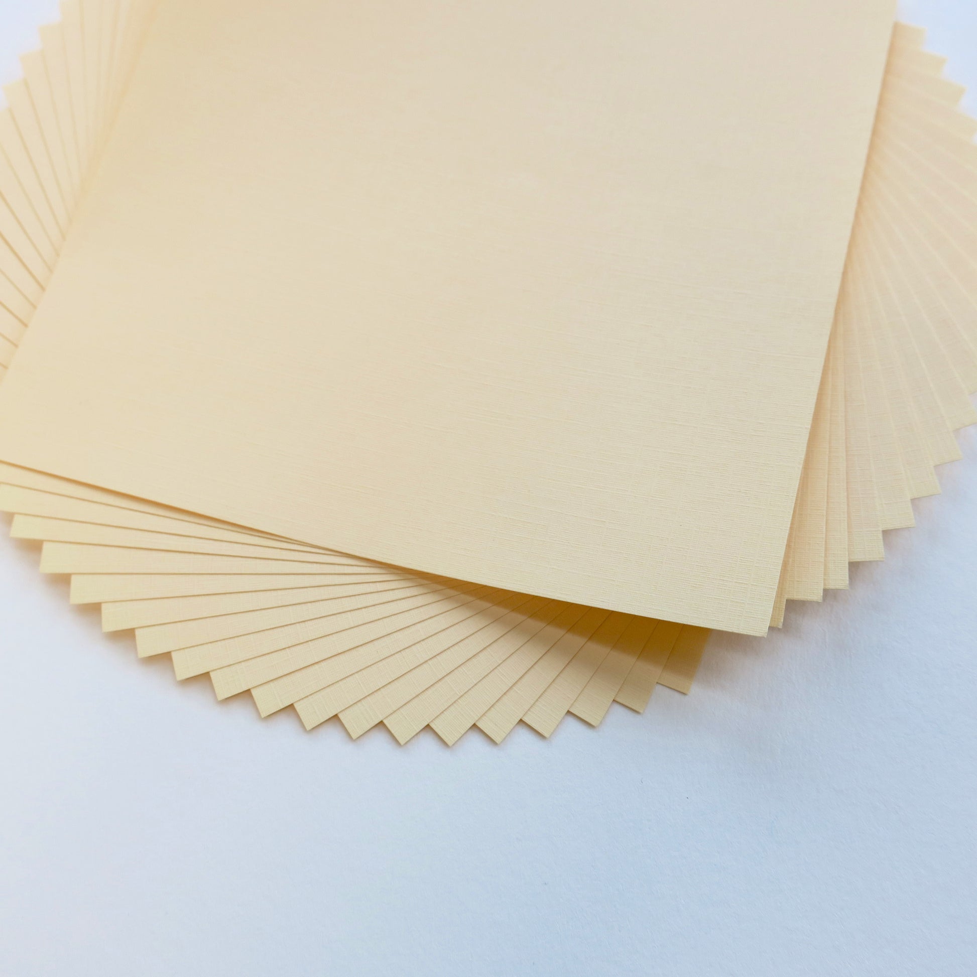 Pack of 20 Sheets 14x14cm Textured Linen Paper - Peanut Butter - washi paper - Lavender Home London