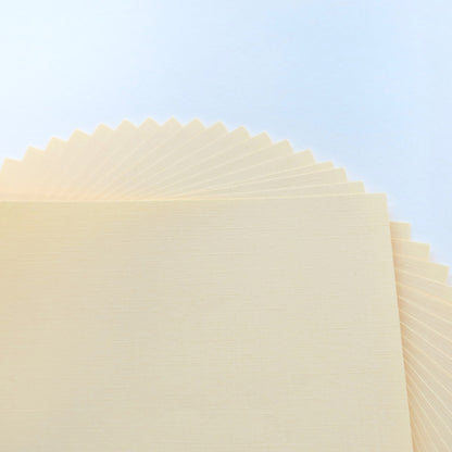 Pack of 20 Sheets 14x14cm Textured Linen Paper - Peanut Butter - washi paper - Lavender Home London