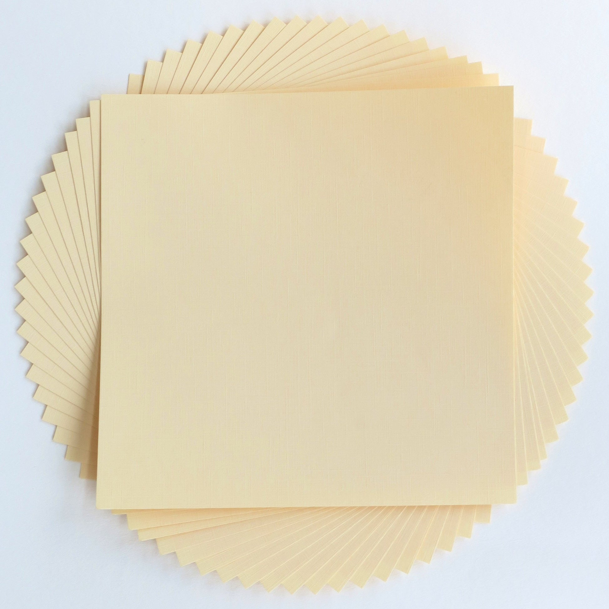 Pack of 20 Sheets 14x14cm Textured Linen Paper - Peanut Butter - washi paper - Lavender Home London