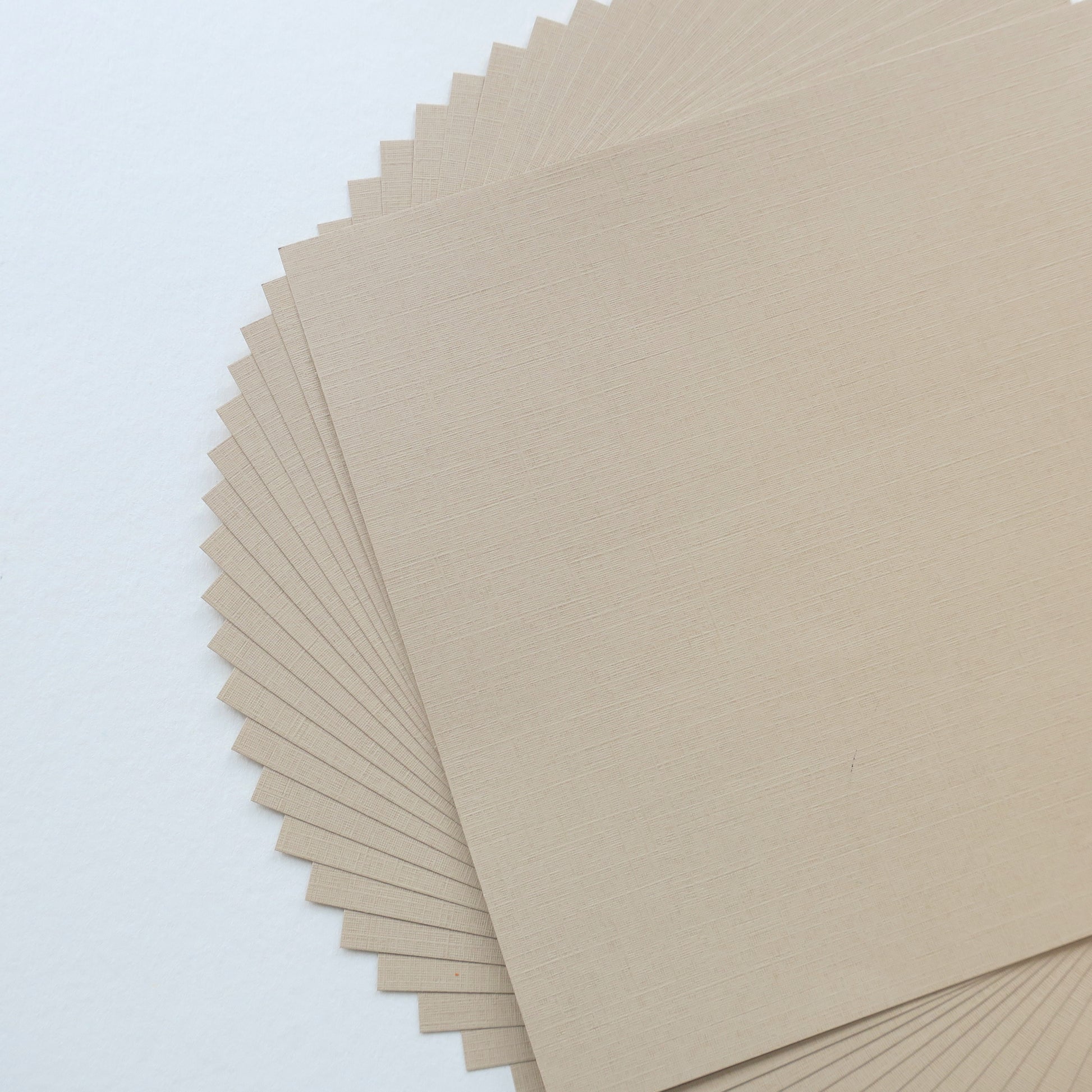 Pack of 20 Sheets 14x14cm Textured Linen Paper - Tan - washi paper - Lavender Home London