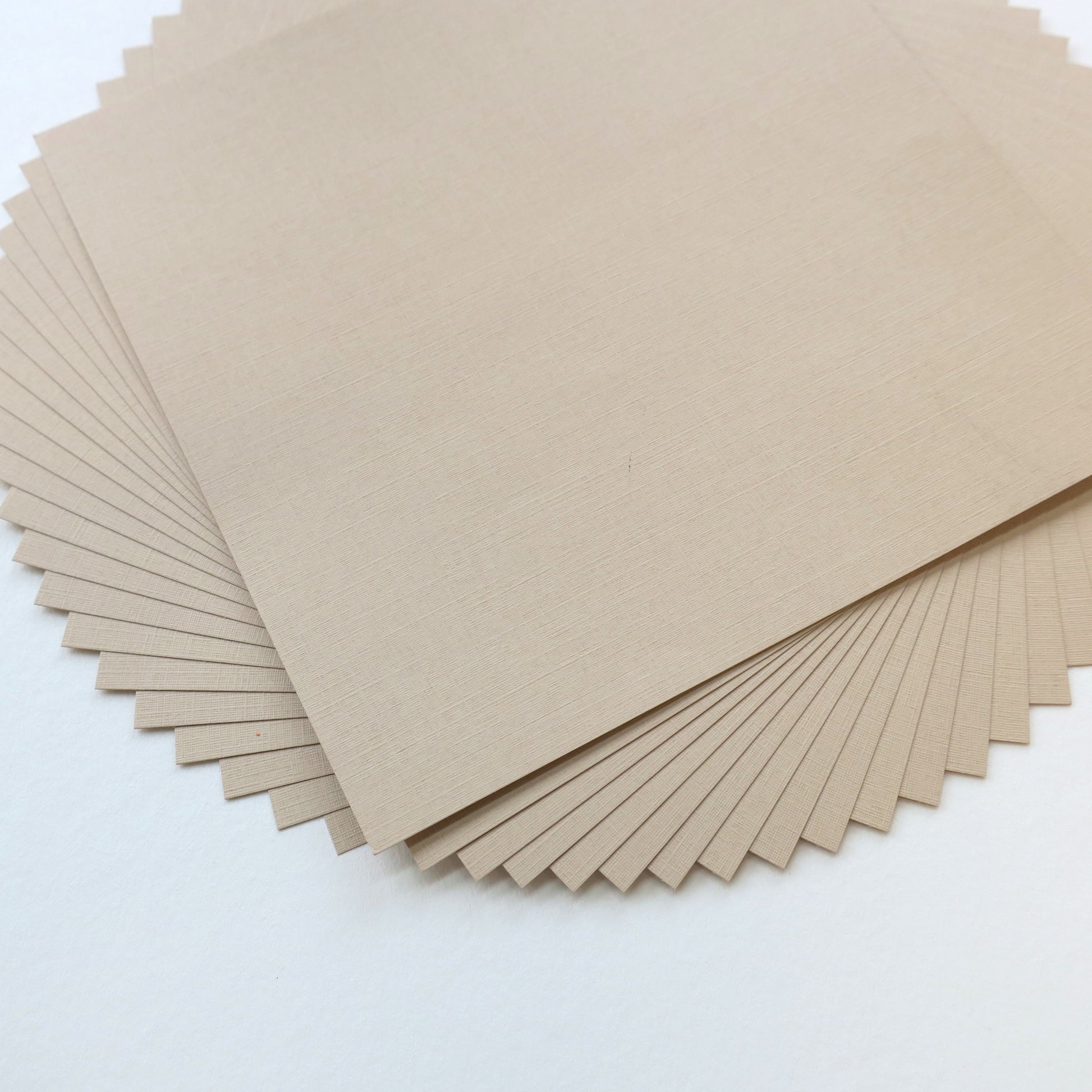Pack of 20 Sheets 14x14cm Textured Linen Paper - Tan - washi paper - Lavender Home London