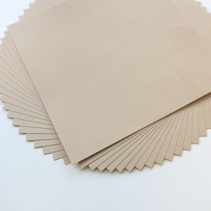 Pack of 20 Sheets 14x14cm Textured Linen Paper - Tan - washi paper - Lavender Home London