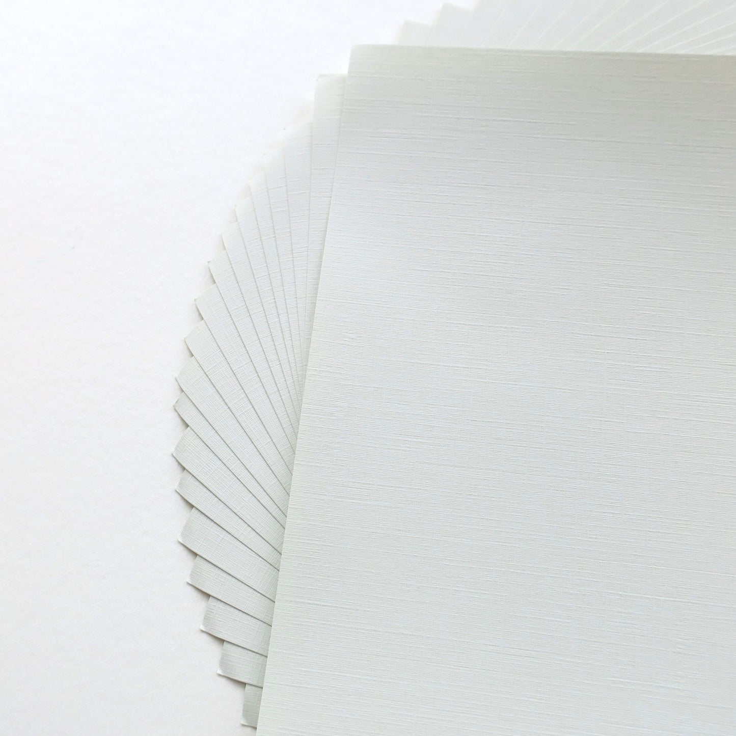 Pack of 20 Sheets 14x14cm Textured Linen Paper - Milky White - washi paper - Lavender Home London