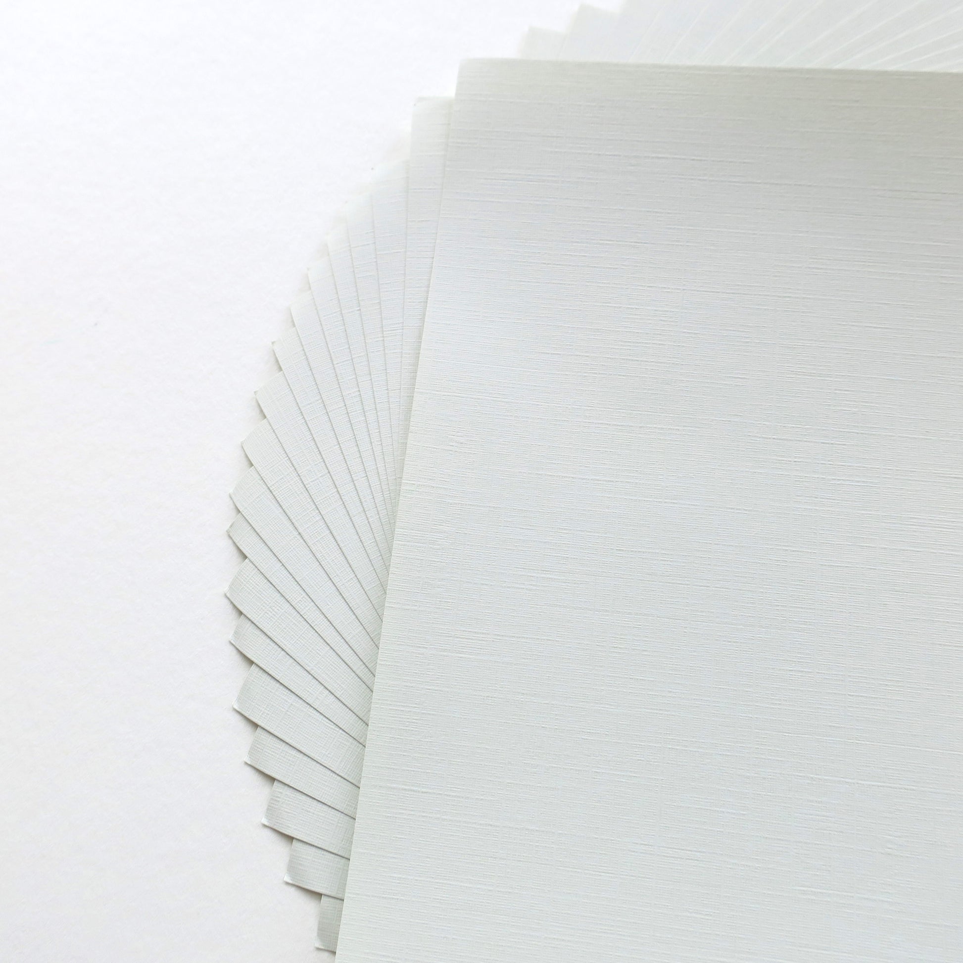 Pack of 20 Sheets 14x14cm Textured Linen Paper - Milky White - washi paper - Lavender Home London